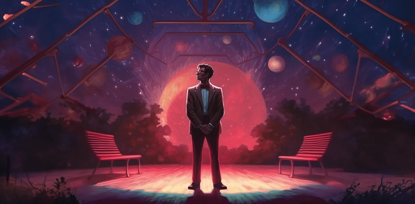 The Star Schemer on his dark stage