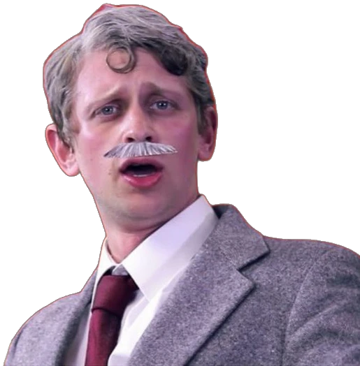 Josh as the Third Party Show announcer, wig and mustache included
