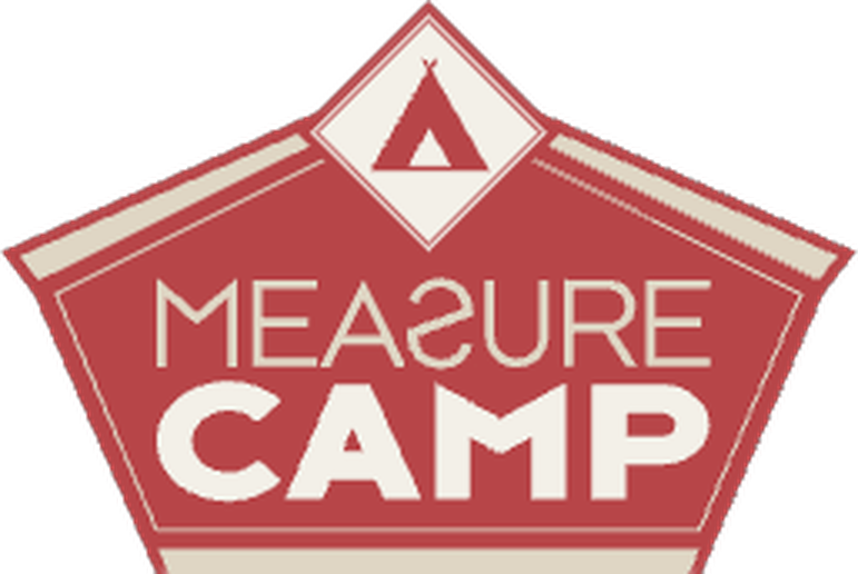 The Meazurecamp badge logo, a loving parody of the MeasureCamp badge